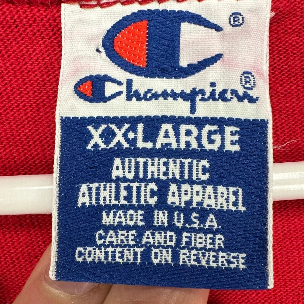 VINTAGE‎ Champion USA Adult Mens Sleeveless Shirt 2XL Red Freedom Made In USA - Picture 4 of 9